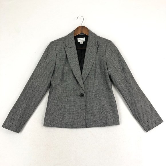 Country Clothes by Pendleton VTG Women's 4 Grey Wool Silk Blend Blazer Jacket - Picture 1 of 10
